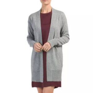 🐑 Theory 🐑 ANALIESE O Soft Cashmere Open Front Cardigan Sweater, M, Grey